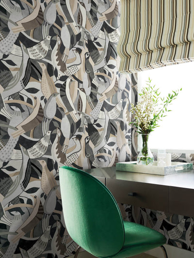 product image for Fauvist Flock Wallpaper in Neutral 80