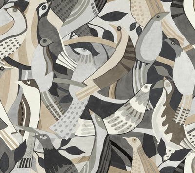 product image for Fauvist Flock Wallpaper in Neutral 86