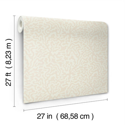 product image for Nebulous Cloud Wallpaper in Almond & Metallic 35