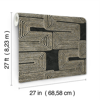 product image for Zulu Thread Wallpaper in Black & Gold 42