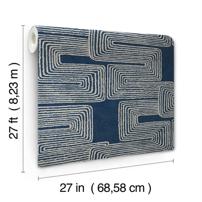 product image for Zulu Thread Wallpaper in Midnight & Silver 1