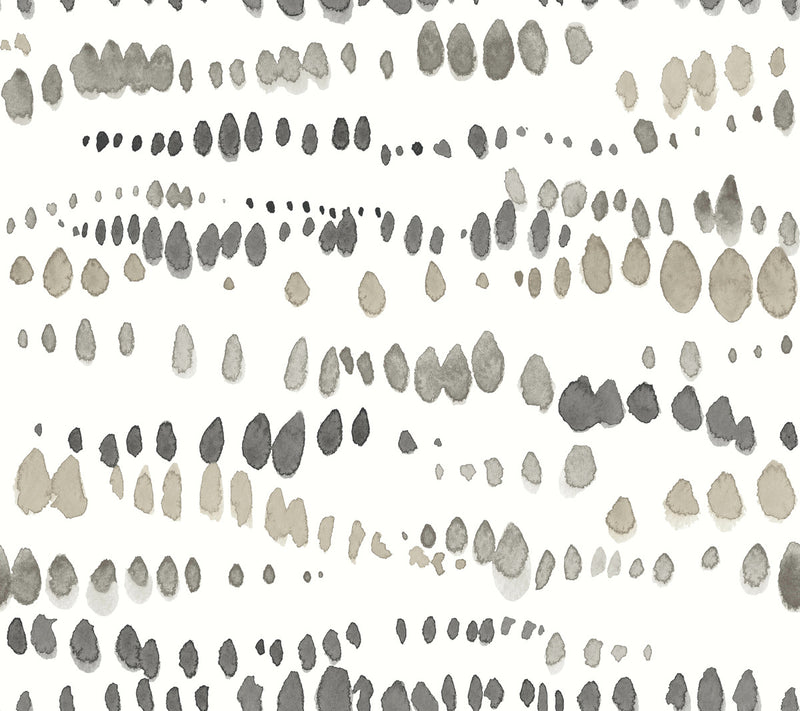 media image for Dewdrops Wallpaper in Black & Taupe 234