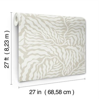 product image for Fern Fronds Wallpaper in Taupe & White 83