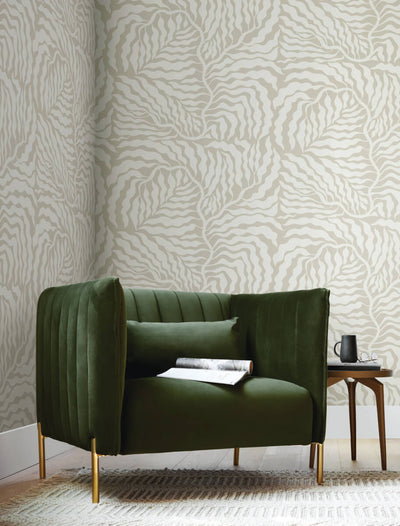 product image for Fern Fronds Wallpaper in Taupe & White 46