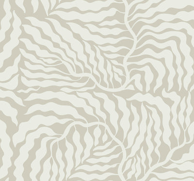 product image of Fern Fronds Wallpaper in Taupe & White 549