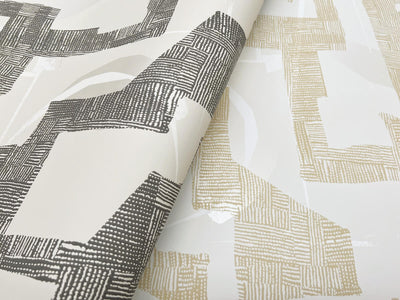 product image for Modern Tribal Wallpaper in Linen & Charcoal 96