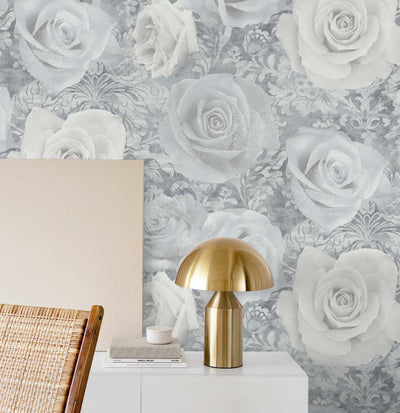 product image for Reverie Wallpaper in Grey by NextWall 34