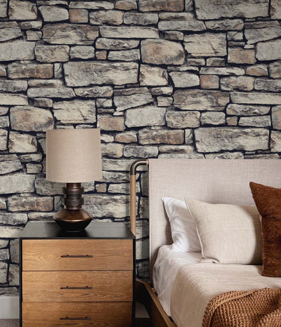 product image for Cornish Faux Stone Wallpaper in Natural by NextWall 22