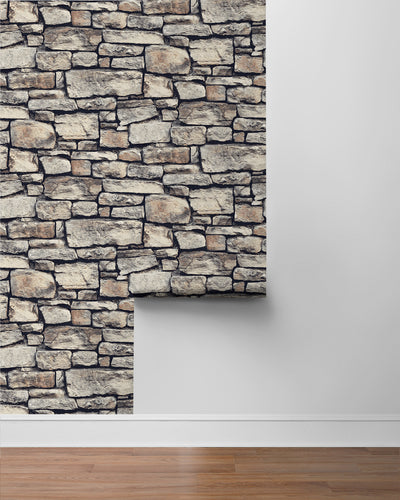product image for Cornish Faux Stone Wallpaper in Natural by NextWall 2