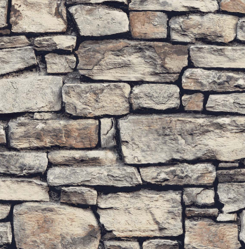 media image for Cornish Faux Stone Wallpaper in Natural by NextWall 273