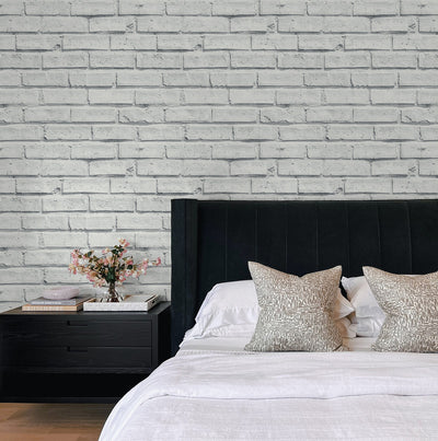 product image for Faux Brick Wallpaper in Off-White by NextWall 59