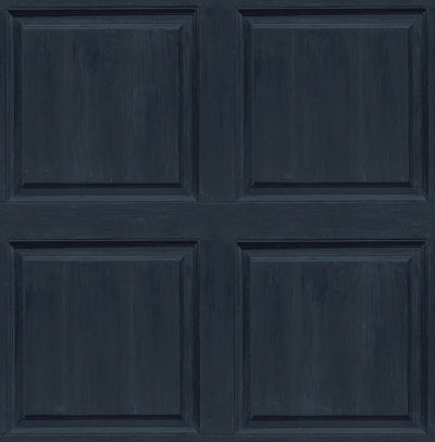 product image for Washed Faux Panel Wallpaper in Navy by NextWall 57