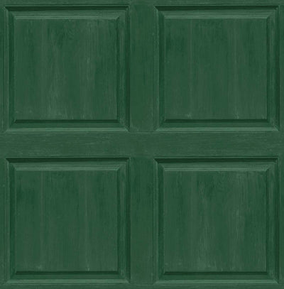 product image of Washed Faux Panel Wallpaper in Emerald Green by NextWall 533