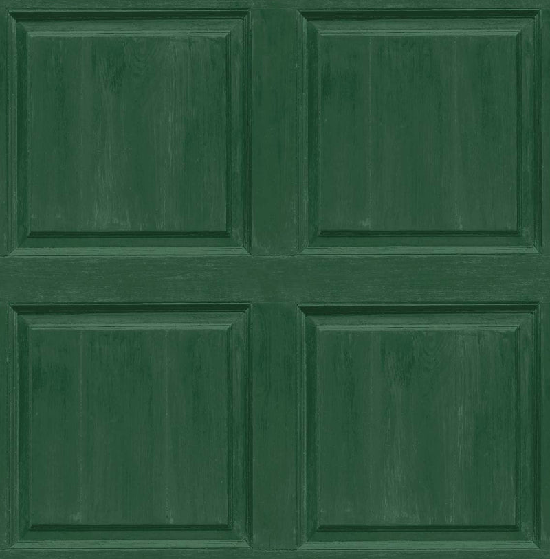 media image for Washed Faux Panel Wallpaper in Emerald Green by NextWall 225