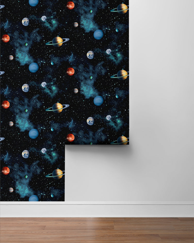 media image for Cosmos Wallpaper in Ebony by NextWall 268