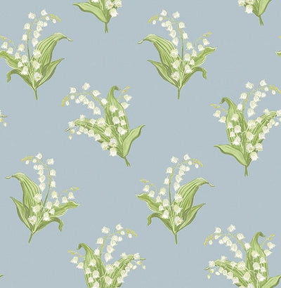 product image for Farmington Blue Heather Lily of the Valley Wallpaper 37