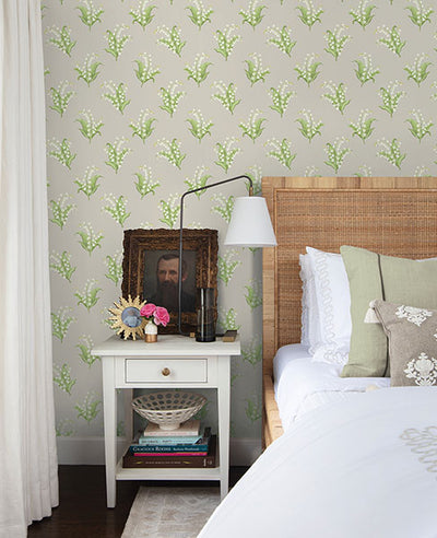 product image for Farmington Stone Lily of the Valley Wallpaper 28