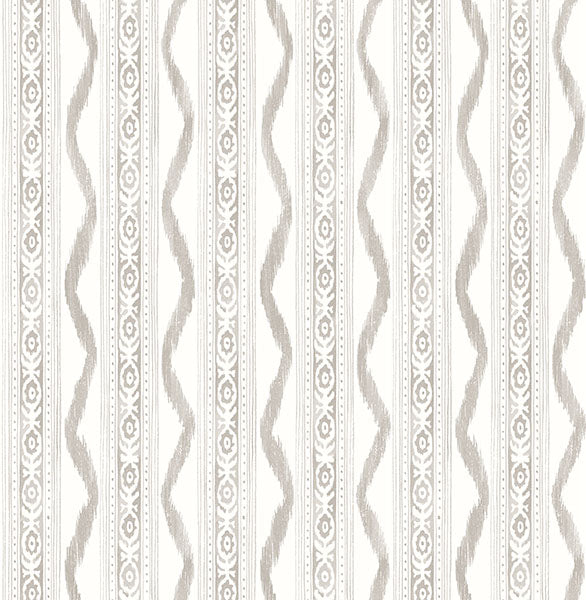 media image for Rhys Stone IKAT Stripe Wallpaper 24