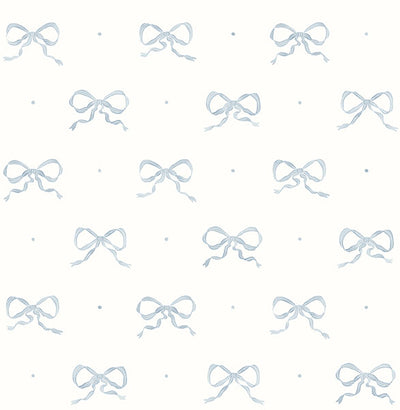 product image for Emma Blue Heather Large Bow Wallpaper 91