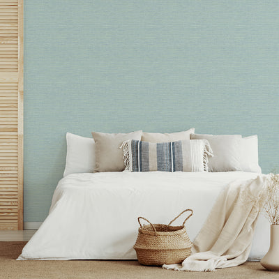 product image for Agave Imitation Grasscloth Wallpaper in Aqua from the Pacifica Collection by Brewster Home Fashions 52