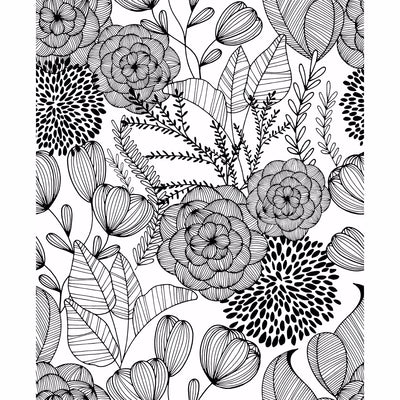 product image of Alannah Botanical Wallpaper in Black from the Bluebell Collection by Brewster Home Fashions 518