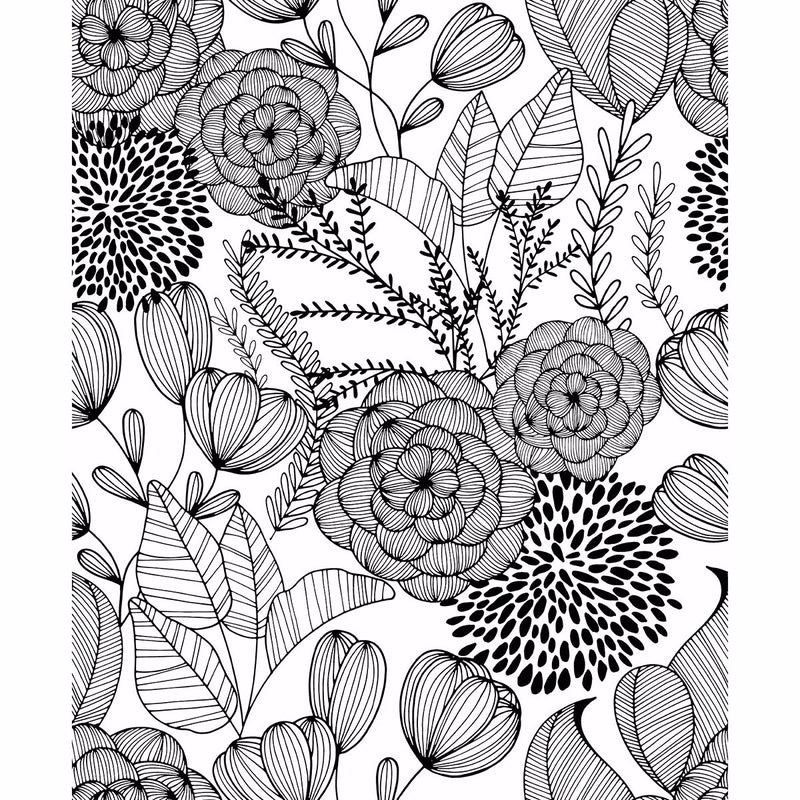 media image for Alannah Botanical Wallpaper in Black from the Bluebell Collection by Brewster Home Fashions 22