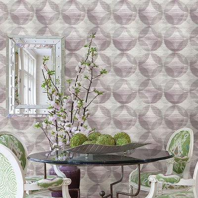 product image of Geometric Wallpaper in Purple from the Celadon Collection by Brewster Home Fashions 516