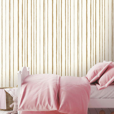 product image for All Mixed Up Peel & Stick Wallpaper in Pink and Gold by RoomMates for York Wallcoverings 21