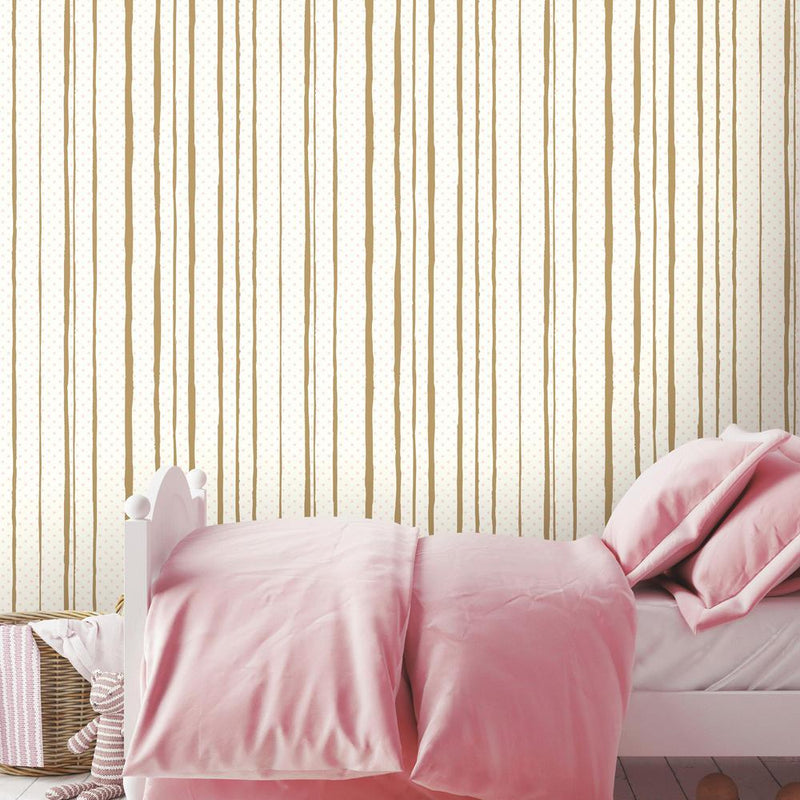 media image for All Mixed Up Peel & Stick Wallpaper in Pink and Gold by RoomMates for York Wallcoverings 242