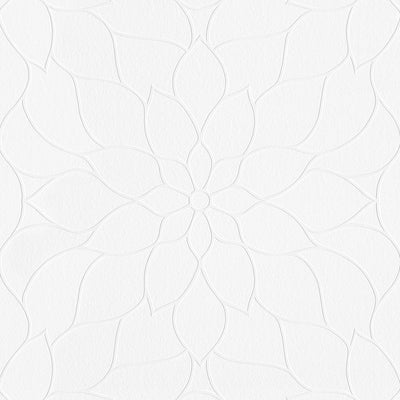 product image of Anselm White Floral Bloom Paintable Wallpaper by Brewster Home Fashions 516