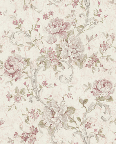 product image of Antiqued Rose Wallpaper in Dusty Mauve from the Vintage Home 2 Collection by Wallquest 543