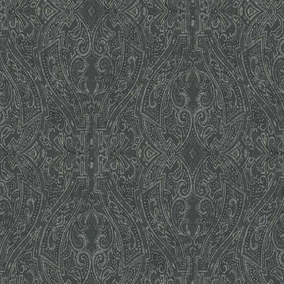 product image for Ascot Damask Wallpaper in Black from the Traveler Collection by Ronald Redding 13