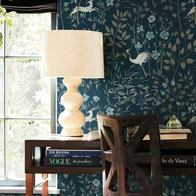 media image for Aspen Wallpaper in Dark Blue from the Traveler Collection by Ronald Redding 238