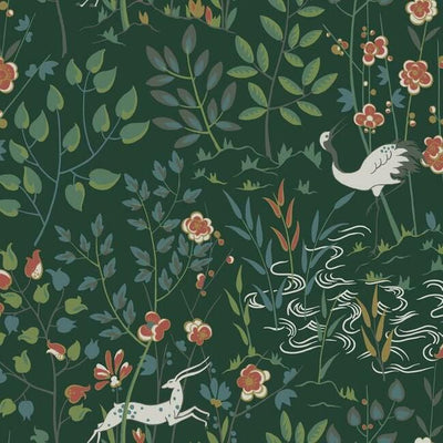 product image of Aspen Wallpaper in Dark Green from the Traveler Collection by Ronald Redding 535