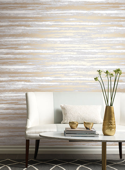 product image for Atmosphere Wallpaper in Grey and Gold by Antonina Vella for York Wallcoverings 15