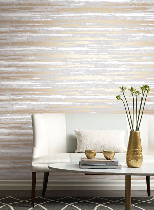 media image for Atmosphere Wallpaper in Grey and Gold by Antonina Vella for York Wallcoverings 227