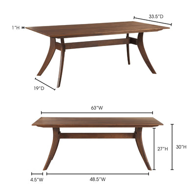 product image for Florence Rectangular Dining Table Small Walnut 10 97