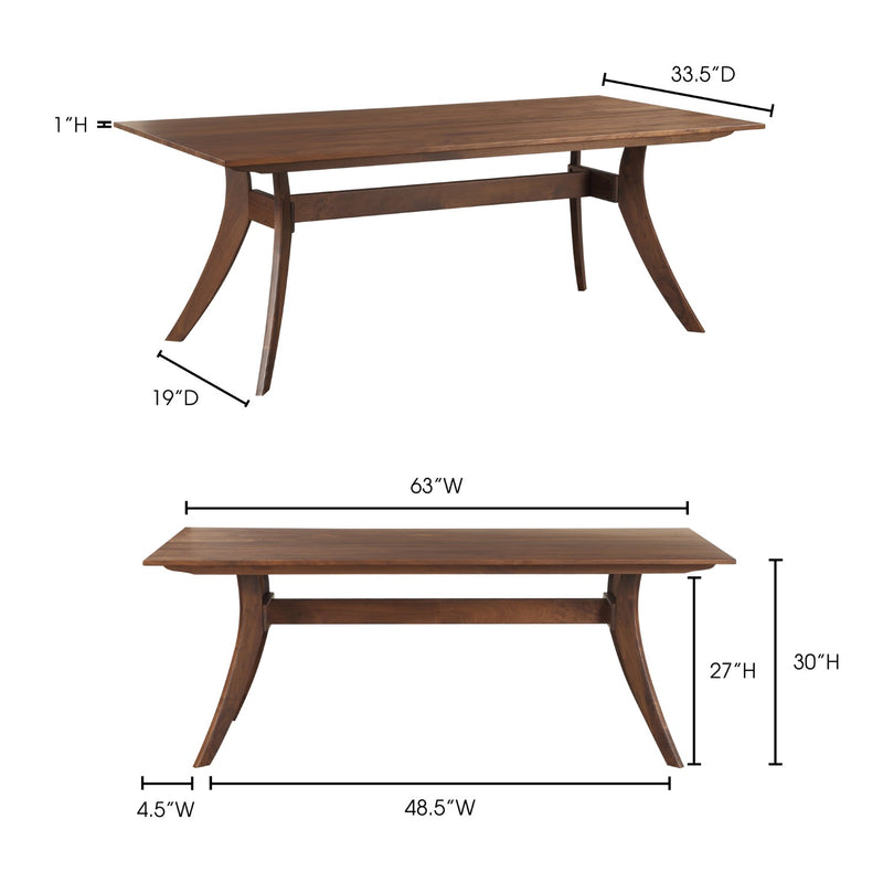 media image for Florence Rectangular Dining Table Small Walnut 10 282