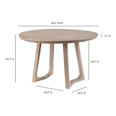 product image for Silas Round Dining Table Oak 6 96