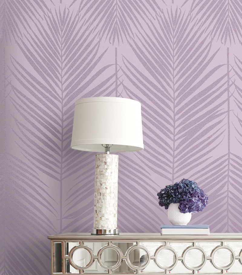 media image for Persei Palm Wallpaper in Lilac 24