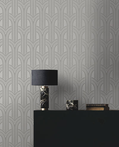 product image for Déco Arches Wallpaper in Nickel 89