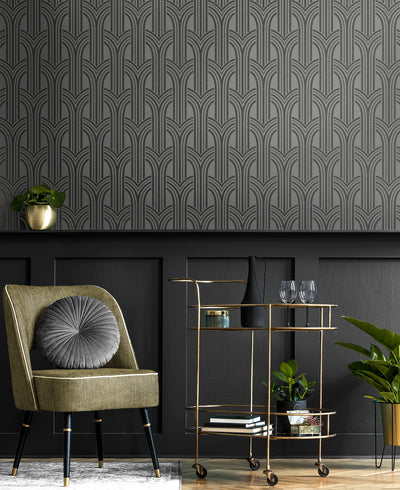 product image for Déco Arches Wallpaper in Pewter & Galaxy 73