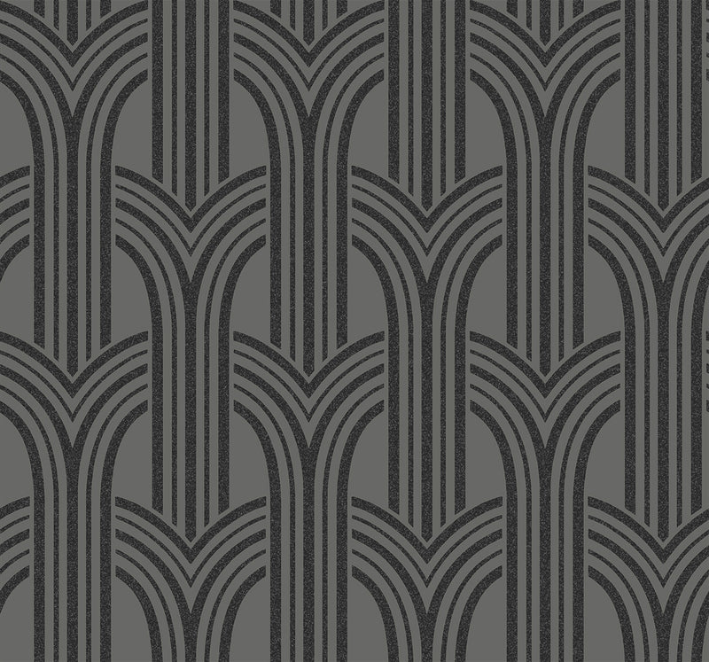 media image for Déco Arches Wallpaper in Pewter & Galaxy 286