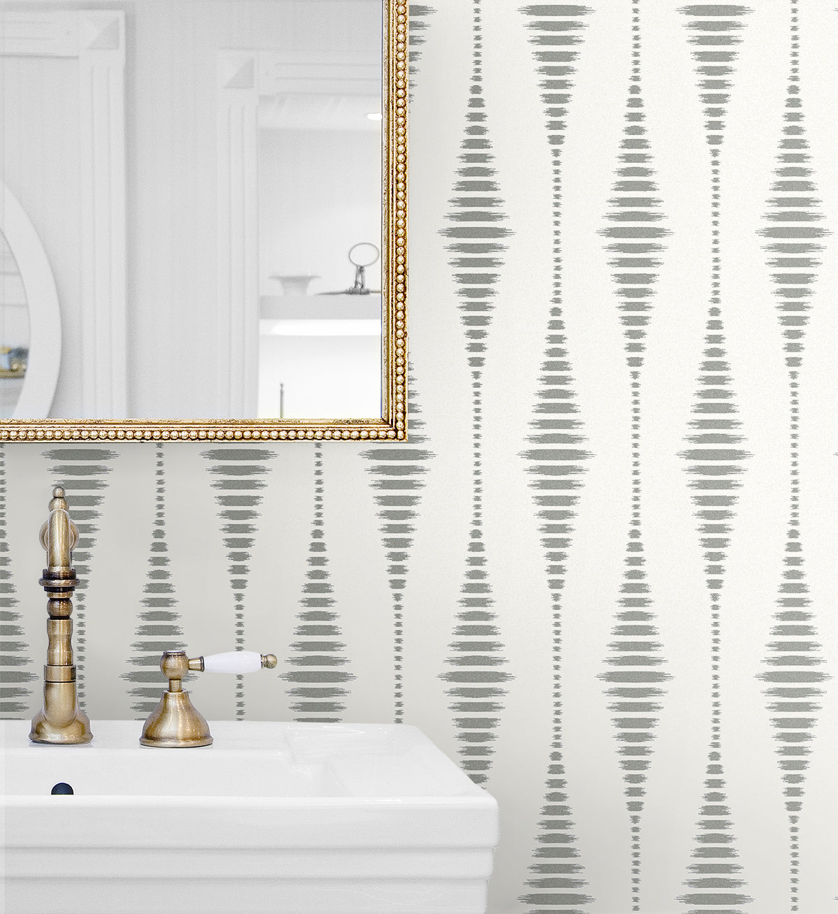 Shop Diamond Stripe Beaded Wallpaper in Pearlescent | Burke Decor