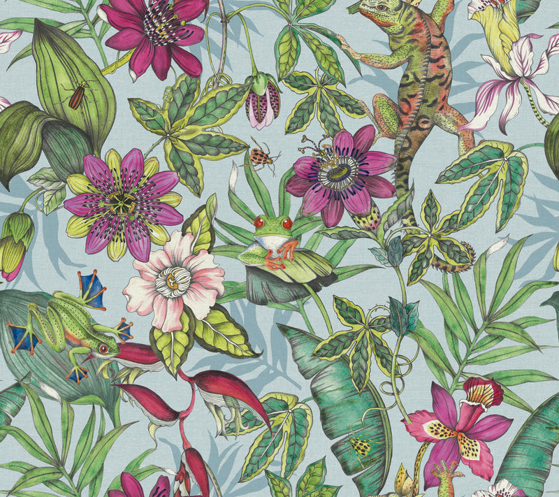 media image for Rainforest Wallpaper in Blue/Multi from the Blooms Second Edition 230