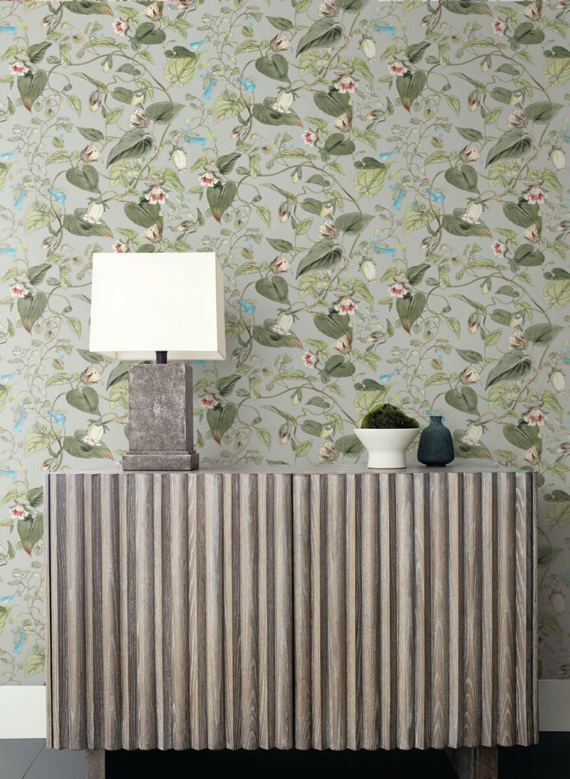 media image for Moon Flower Wallpaper in Dove from the Blooms Second Edition 22