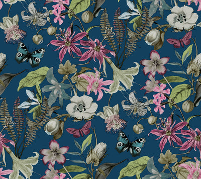 product image for Butterfly House Wallpaper in Navy from the Blooms Second Edition 49
