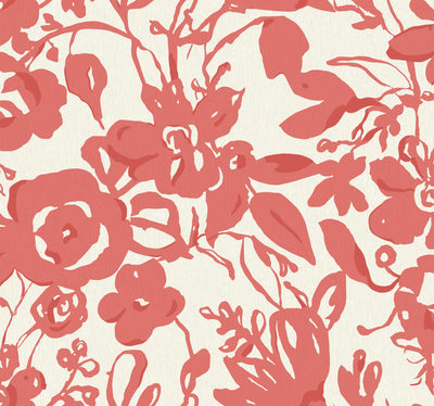 product image of sample brushstroke floral wallpaper in coral from the blooms second edition resource library 1 552