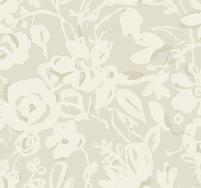 product image of Brushstroke Floral Wallpaper in Taupe from the Blooms Second Edition 556