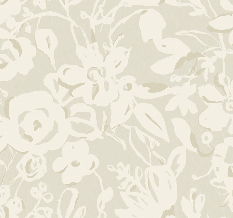 media image for Brushstroke Floral Wallpaper in Taupe from the Blooms Second Edition 282